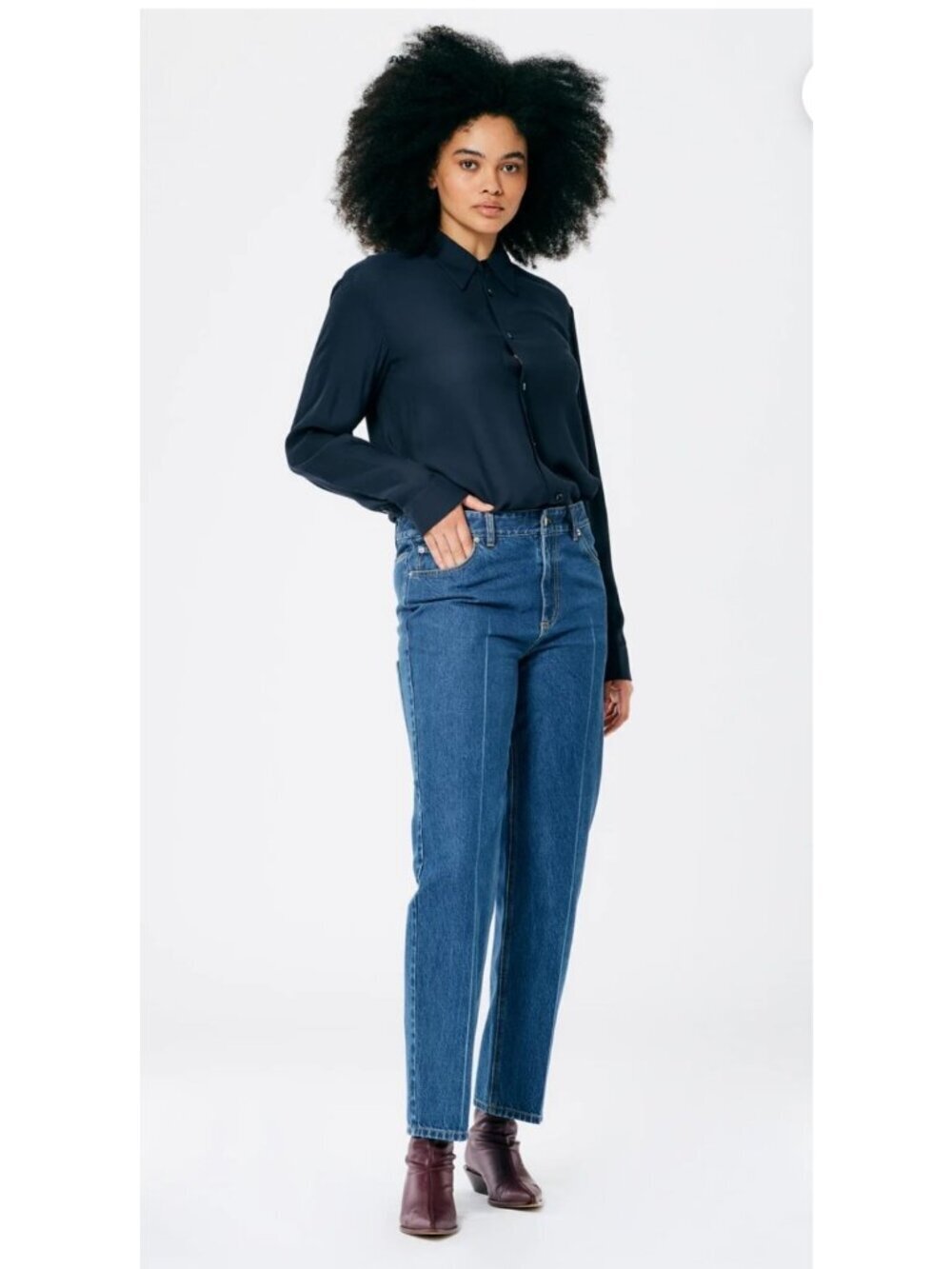 Tibi 100% Cotton Medium Stone Wash Denim Elfie Straight Leg Jean Size 27
